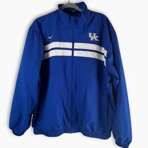 Nike Kentucky Wildcats UK Windbreaker Jacket Men's Large Full Zip Blue